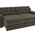 Sofá 260 Cm Retrátil E Reclinável Malta Chumbo Escuro