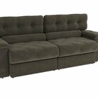 Sofá 260 Cm Retrátil E Reclinável Malta Chumbo Escuro