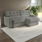 Sofá 260 Cm Retrátil E Reclinável Malta Cinza