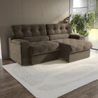 Sofá 260 Cm Retrátil E Reclinável Malta Marrom