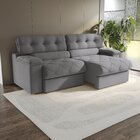 Sofá 260 Cm Retrátil E Reclinável Malta Titânio