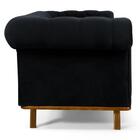 Sofá 260cm 4 Lugares Base Madeira Império Veludo Preto Domi