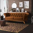 Sofá 260cm 4 Lugares Base Madeira Império Veludo Telha Domi