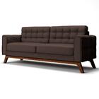 Sofá 260cm 4 Lugares Sandero Veludo Marrom