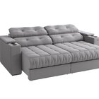 Sofá 260cm Com Porta Copos Retrátil E Reclinável Premier Sued