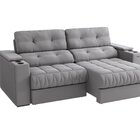 Sofá 260cm Com Porta Copos Retrátil E Reclinável Premier Sued