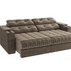 Sofá 260cm Com Porta Copos Retrátil E Reclinável Premier Velu