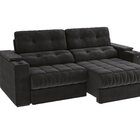 Sofá 260cm Com Porta Copos Retrátil E Reclinável Premier Velu