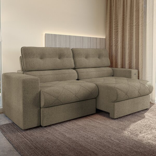 Sofá 260cm Retrátil E Reclinável Delta Fendi