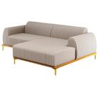 Sofá 265cm 4 Lugares Com Chaise Direito Pés Gold Molino C-107
