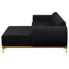Sofá 265cm 4 Lugares Com Chaise Direito Pés Gold Molino D-465
