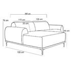 Sofá 265cm 4 Lugares Com Chaise Esquerdo Pés Gold Molino B-15