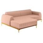 Sofá 265cm 4 Lugares Com Chaise Esquerdo Pés Gold Molino C-10