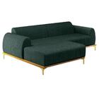 Sofá 265cm 4 Lugares Com Chaise Esquerdo Pés Gold Molino C-11
