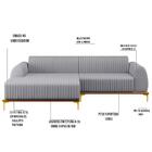Sofá 265cm 4 Lugares Com Chaise Esquerdo Pés Gold Molino C-31