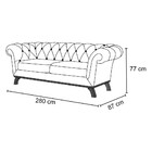 Sofá 280cm 4 Lugares Base Madeira Império B-278 Veludo Marsal