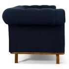 Sofá 280cm 4 Lugares Base Madeira Império Veludo Marinho