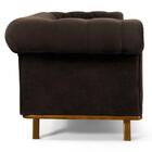 Sofá 280cm 4 Lugares Base Madeira Império Veludo Marrom