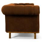 Sofá 280cm 4 Lugares Base Madeira Império Veludo Telha