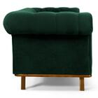 Sofá 280cm 4 Lugares Base Madeira Império Veludo Verde