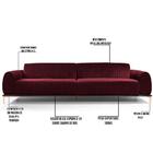 Sofá 280cm 4 Lugares Molino Veludo Marsala