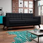 Sofá 280cm 4 Lugares Sandero Veludo Preto