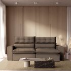 Sofá 290 Cm Retrátil E Reclinável Molas Ensacadas Marrom