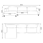 Sofá 290cm Com Chaise Esquerda Franz Suede Bege G52 - Gran Be