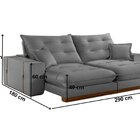 Sofá 290cm Retrátil E Reclinável Com Molas Ensacadas 5 Lugare