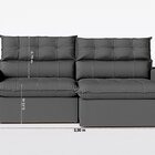 Sofá 290cm Retrátil E Reclinável Molas Ensacadas Preto