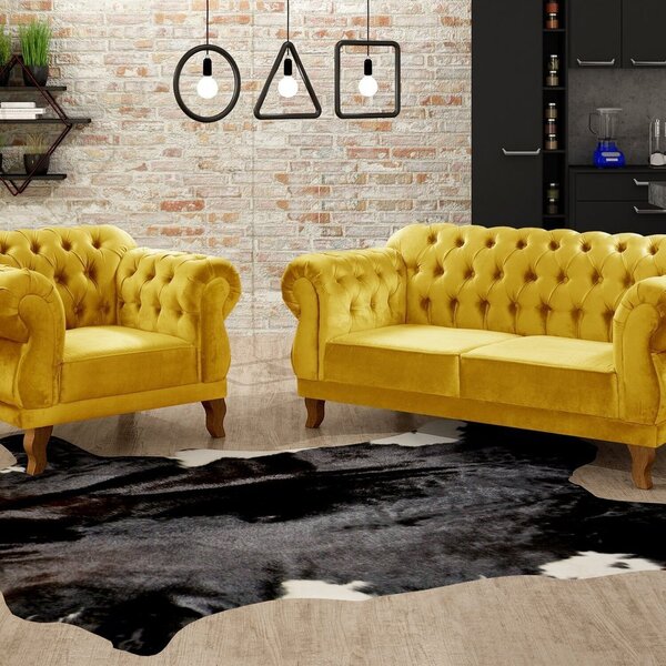 Sofá 2 E 1 Lugares Duquesa Decoração Sala Recepção Retrô Amar