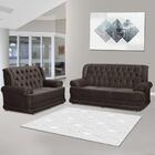 Sofá 2 E 3 Lugares Com Capitonê Megane Sued Marrom Vegetable