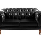 Sofá 2 E 3 Lugares Duquesa Decoração Sala Recepção Retrô Preto