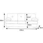 Sofá 2 E 3 Lugares Fresno Pés Madeira Couro Bege - Mempra