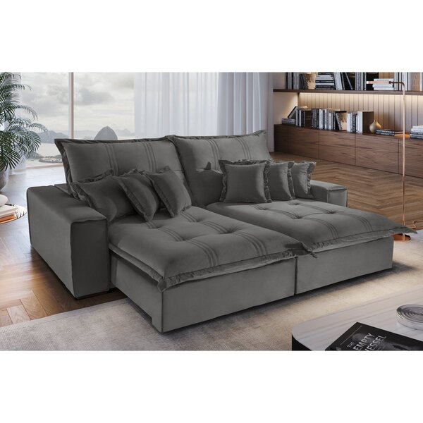 Sofá 2 E 3 Lugares Retrátil E Reclinável 230cm Noronha  Cinza