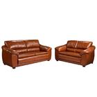 Sofá 2 E 3 Lugares Sala De Estar Veneza Couro Conhaque - Scal