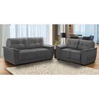 Sofá 2 E 3 Lugares Sara 1,50x2,00m Suede Cinza Adonai Estofad