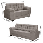 Sofá 2 E 3 Lugares Suede Veludo Animale Elegance Bege