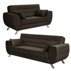 Sofá 2 E 3 Lugares Suede Veludo Animale Zurique Marrom