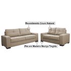 Sofá 2 E 3 Lugares Turim Couro Bege 66 G58 - Gran Belo