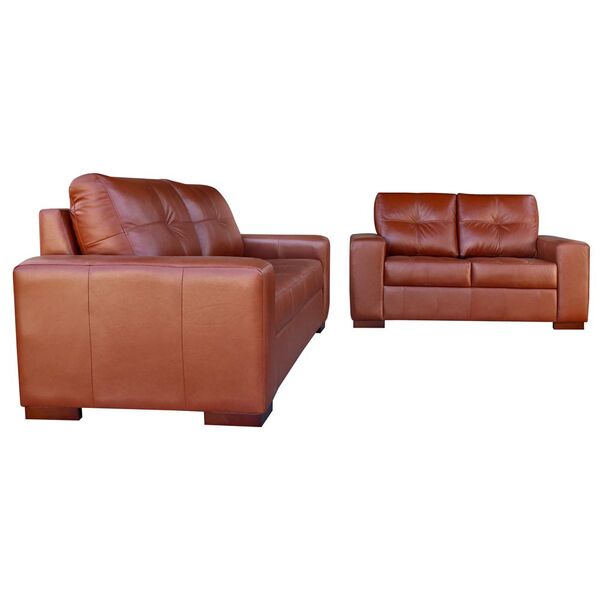 Sofá 2 E 3 Lugares Turim Couro Caramelo G58 - Gran Belo