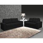 Sofá 2 E 3 Lugares Turim Couro Preto Fosco G58 - Gran Belo