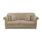 Sofá 2 Lugares 1,60 M Bege Com Pés De Madeira E 2 Almofadas A