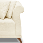 Sofá 2 Lugares 1,60 M Linho Pérola Com Pés De Madeira E 2 Alm