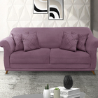 Sofá 2 Lugares 1,60 M Veludo Uva Com Pés De Madeira E 2 Almof