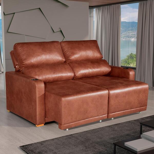 Sofá 2 Lugares 1,76m Retrátil E Reclinável Lyon Bom Pastor