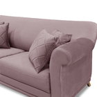 Sofá 2 Lugares 1,80 M Veludo Lilás Com Pés De Madeira E 2 Alm