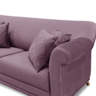 Sofá 2 Lugares 1,80 M Veludo Uva Com Pés De Madeira E 2 Almof