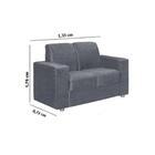 Sofá 2 Lugares 1050 Suede Amassado Cinza 134 Cm