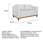 Sofá 2 Lugares 140cm Corano Esper  Branco